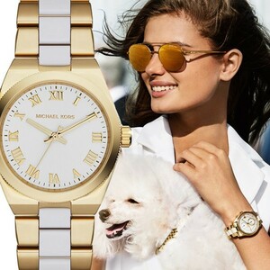 MICHAEL KORS[マイケルコース] Channing ホワイト/ゴールド ミディアム MK6122 Two Tone レディース 腕時計