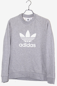 adidas アディダス TREFOIL CREW トレフォイル ロゴプリント スウェットシャツ トレーナー L GRAY グレー CY4573 /◆ メンズ