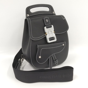 【中古】Christian Dior ボディバッグ ロゴ レザー ブラック 1ADBO022YKK H00N