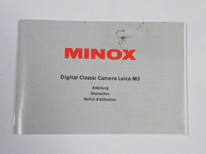 ◎ MINOX Digital Classic Camera Leica M3 使用説明書 (外国語)