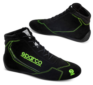 SPARCO（スパルコ） レーシングシューズ SLALOM ブラックxグリーン 40サイズ（25.5cm）FIA 8856-2018