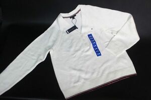 トミーヒルフィガー レディース ヘンリーネック セーター ホワイト サイズL TOMMY HILFIGER 76J3567★送料520円