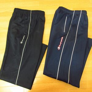 ◎使用少なめ！XL 2本セット！Champion チャンピオン◆ジャージパンツ ロング丈 スポーツウェア◆メンズ 紺 まとめ売り◆C1362