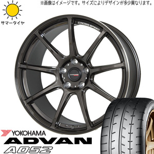 新品 ランサーエボリューション 245/40R18 Y/H ADVAN A052 クロススピード RS9 18インチ 9.5J +35 5/114.3 サマータイヤ ホイール 4本SET