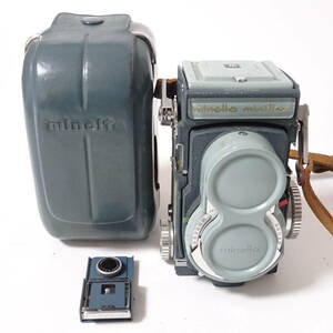 MINOLTA miniflex ミノルタ 二眼レフカメラ 動作未確認 ケース劣化有 60サイズ発送 K-2620179-209-mrrz