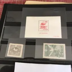1919年記念切手、昭和透かしなし　石山寺多宝塔シート　#1646