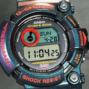 超美品 CASIO G-SHOCK カシオ ジーショック FROGMAN フロッグマン 毒蛙 マジョーラカラー GW-201-6JF 腕時計 200M防水 チタン