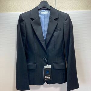 コナカ スーツジャケット お手入れ簡単/温水シャワーで流すだけ/入学式 卒業式 面接 レディース ブラック×ストライプ 5号(2-1)