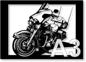 ハーレー・ダビッドソン(Harley‐Davidson) エレクトラグライドの切り絵　【A3サイズ】[B3-005]