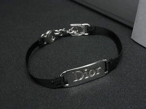 1円 ChristianDior クリスチャンディオール ブレスレット アクセサリー レディース シルバー系×ブラック系 BF7004