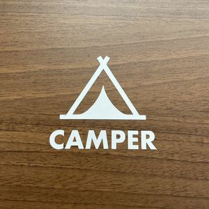 35. 【送料無料】 CAMPER カッティングステッカー キャンパー テント アウトドア キャンプ 【新品】