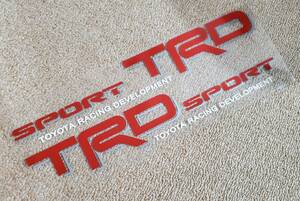 特注版■トヨタ TRD SPORT TOYOTA RACING DEVELOPMENTステッカー 赤光反射(影グレー)色バージョン 小文字白色 左右2枚セット