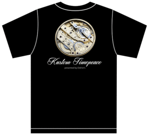 サイズが選べる Kustom Timepeace Tシャツ黒 16 S/M/L/XL カスタム時計 懐中時計 文字盤 エングレービング