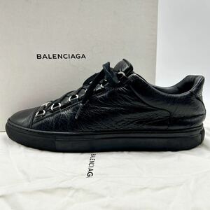 激安！ 1円 【美品】 BALENCIAGA バレンシアガ 【圧倒的存在感】 メンズ アリーナ スニーカー ローカット 靴 シューズ レザー ブラック 黒 