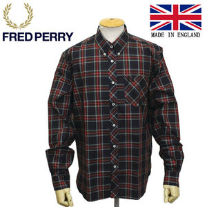 FRED PERRY (フレッドペリー) M8820 REISSUES MADE IN ENGLAND TARTAN SHIRT タータンシャツ FP426 102 BLACK L