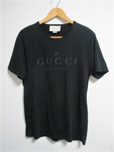 ☆ＧＵＣＣＩ グッチ プリント ロゴ Ｔシャツ 半袖/メンズ/L☆ブラック☆国内正規品