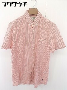 ◇ ◎ Jack Wills　ジャック　ウィルス ストライプ 半袖 シャツ ブラウス サイズM レッド系　ホワイト メンズ