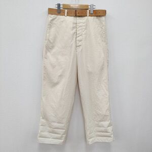 Paul Harnden Womens Trouser Belt ベルト付き サイズXXS ウール トラウザーズ パンツ アイボリー ポールハーデン 3-0302M 211968