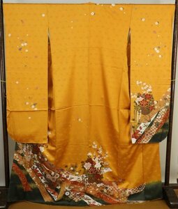 K70　正絹　振袖　花籠熨斗花々　【美品】　身丈172cm