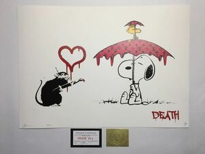 DEATH NYCアートポスター 世界限定100枚 スヌーピーSNOOPYバンクシー ペイントネズミ現代アート