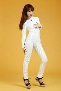 光沢　PVC キャットスーツ　白色　女性Sサイズ