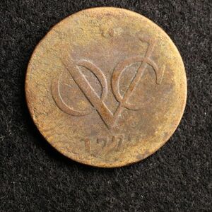 KM#131/オランダ領東インド VOC DUIT銅貨（1777）レアな西フリースラント・ミント！[E1141]コイン,蘭印,インドネシア