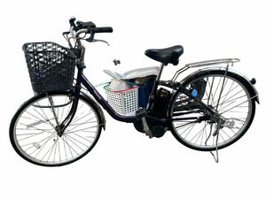 24D05-37N：引取・近郊配達限定 現状　Panasonic 電動アシスト自転車 BE-3ELF63P 26型・インチ 3段 パープル パナソニック 電動自転車 