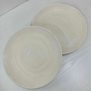 【No.52y】マイン メラミンウェア 丸皿 2枚セット お皿 大皿 食器 白 プレート ランチプレート パスタ皿 バーベキュー