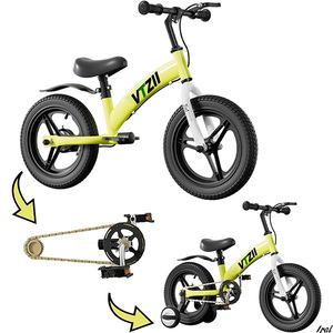キックバイク 2-in-1, おしゃれ　プレゼント　幼児用自転車 ペダルなし自転車 子供用自転車 ペダル 補助輪