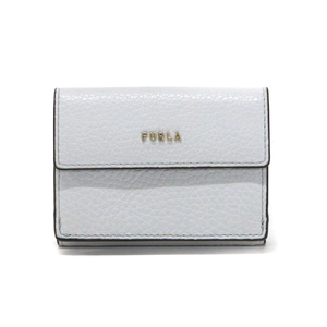 フルラ FURLA バビロン(BABYLON) S ミニ グレインカーフスキン(レザー) PCY9UNO 三つ折り財布 レディース ライトグレー 美品 中古