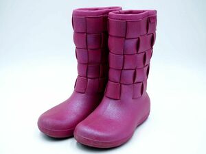 crocs クロックス Super Molded Iri織 長靴 レイン ブーツ sizeW6(22cm)/ピンク ■■ ☆ dlb9 レディース