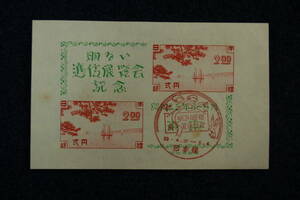 東京逓信展　初日消印　切手小型シート　1948年　1シート