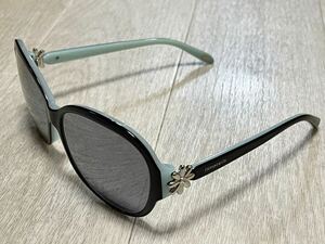 1000円～！正規店購入 極美品 ティファニー Tiffany&Co.フラワーモチーフ付き ミラーレンズ サングラス ティファニーカラー シルバー金具