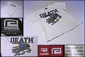 リバーサル ★ BRAZIL DEATH Roll ワニ柄 丸首 Tシャツ ★ 白 ★ S 小寸 ★ reversal rvddw ★ 格闘技 ★