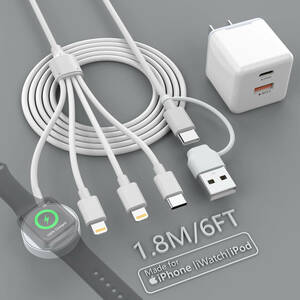 New Apple Watch Charger USB C with 30W PD Fast Wall Plug for Apple Watch/iPhone 15/14/13/12/Pro/Max,4 in 2 Wireless iWatch Charger