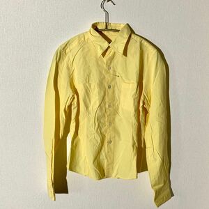 CHILD WOMAN 日本製 レモンイエローの長袖コットンシャツ フリーサイズ〈古着 used〉チャイルドウーマン 初期　A55