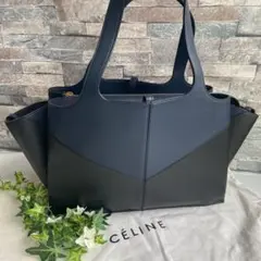 ✨CELINE✨定価35万 トライフォールド トートバッグ ネイビー ツートン