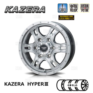 ジャパン三陽 KAZERA HYPERIII (ハイパーグレー/4本セット) 6.0J x 15インチ INSET+33 PCD139.7 6穴 (RK01