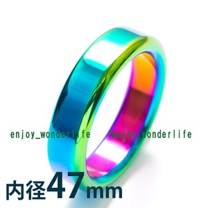 コックリング　47mm　ステンレス　新品　未使用　送料無料　テンパーカラー　グラデーション　匿名配送　即決　金属　メタル　ペニスリング