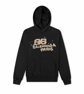 超激レア BALENCIAGA バレンシアガ Oversized Dirty Paris Logo Hoodie ロゴ フーディー パーカー XSサイズ