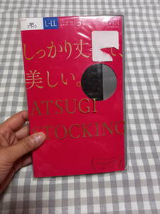 ★新品　アツギ　しっかり丈夫で　美しい。　ブラック　3足　L-LL★ 