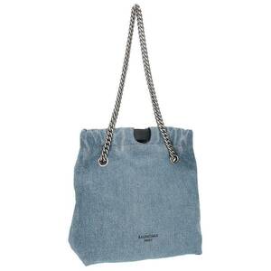 バレンシアガ BALENCIAGA CRUSH SMALL 742942 クラッシュ デニムチェーンハンドバッグ 中古 SB01