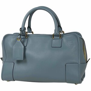 ロエベ LOEWE アマソナ 36 2WAY ショルダーバッグ アナグラム ロゴ ハンドバッグ レザー ブルー レディース 【中古】