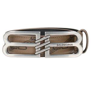 バレンシアガ BALENCIAGA BB Signature Belt/703098 サイズ:85 BBバックルモノグラムベルト 中古 SB01