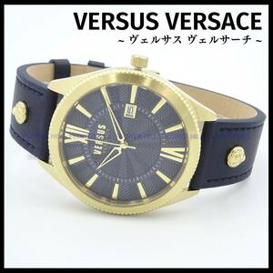 【新品・送料無料】VERSUS VERSACE ヴェルサスヴェルサーチ 腕時計 メンズ クォーツ VSPZY0221 ブルー・ゴールド レザーバンド