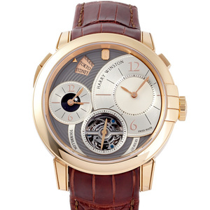 ハリー・ウィンストン HARRY WINSTON ミッドナイト GMT トゥールビヨン MIDATG45RR001 グレー/シルバー文字盤 新品 腕時計 メンズ