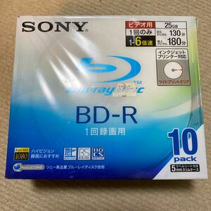 ☆SONY ソニー ブルーレイディスク Blu-ray Disc ホワイトレーベル ビデオ用 BD-R 未使用　10枚　包装破れています☆