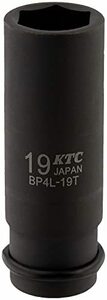 京都機械工具(KTC) 12.7mm (1/2インチ) インパクトレンチ ソケット (ディープ薄肉) 19mm BP4L19TP