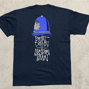 激レア　STUSSY UK BEAT DOWN LONDON tee tシャツ ネイビー　L