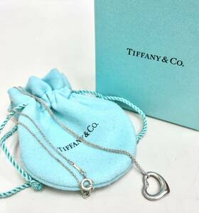 AK◆ TIFFANY&CO. ティファニー エルサ・ペレッティ オープンハート ネックレス ペンダント SV925 シルバー アクセサリー 箱 保護袋 付き 